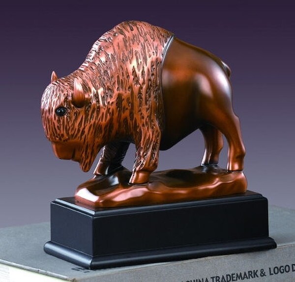 Stylized Contemporary Buffalo Statue Modern